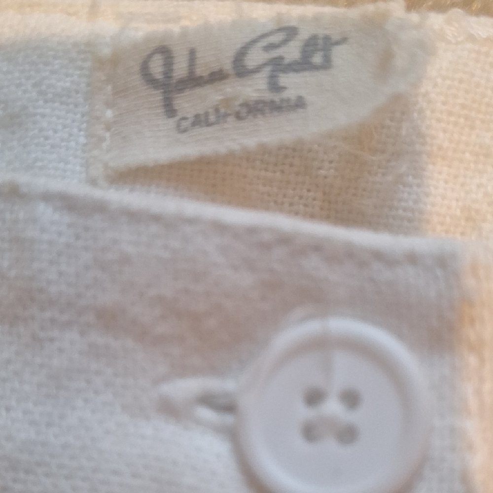 Brandy Melville J. Galt Cream Linen & Cotton Pants 12" Waist 11" Rise 29" Inseam - Picture 2 of 6